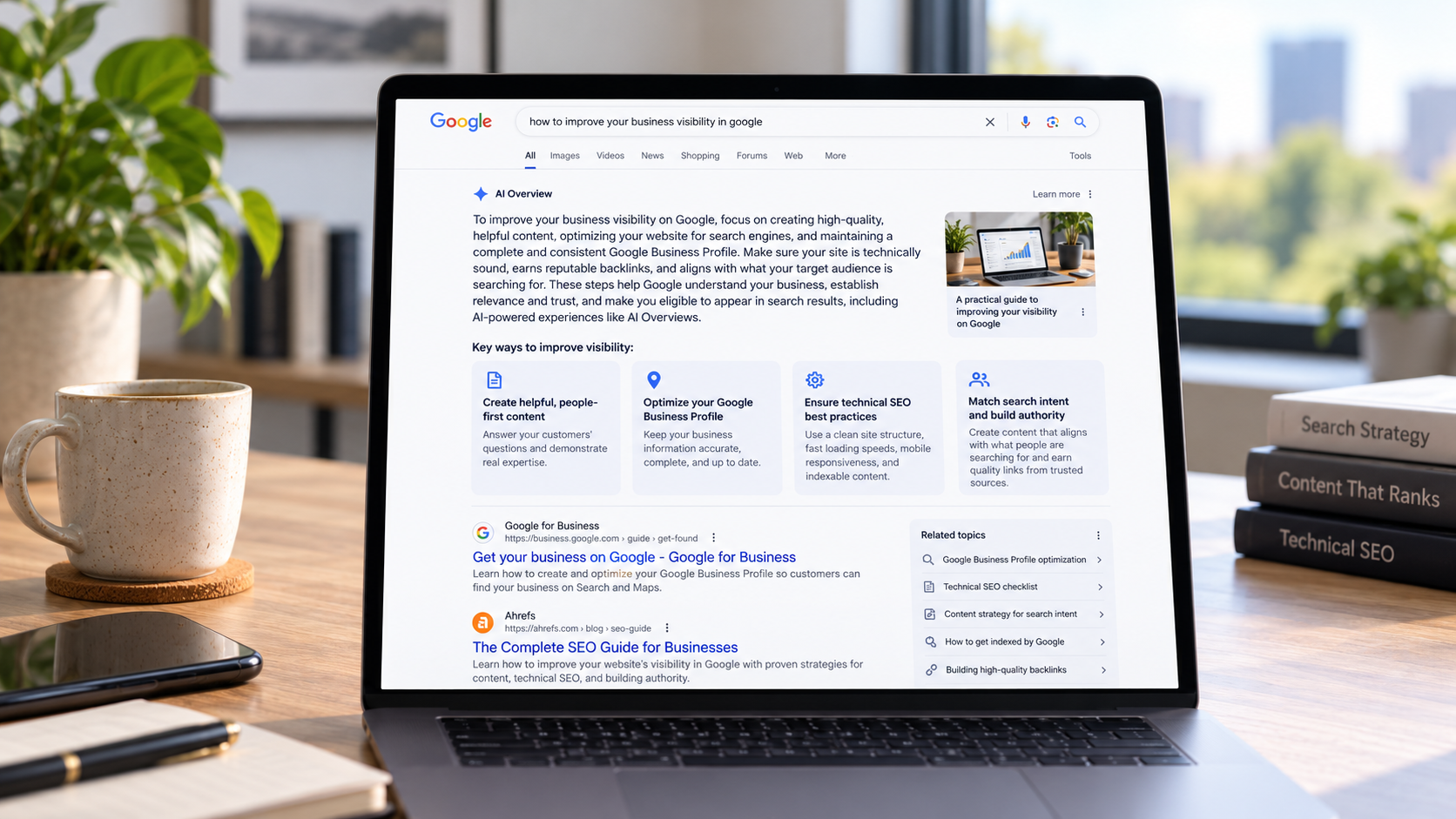 Google AI Overviews & AI Mode search illustration