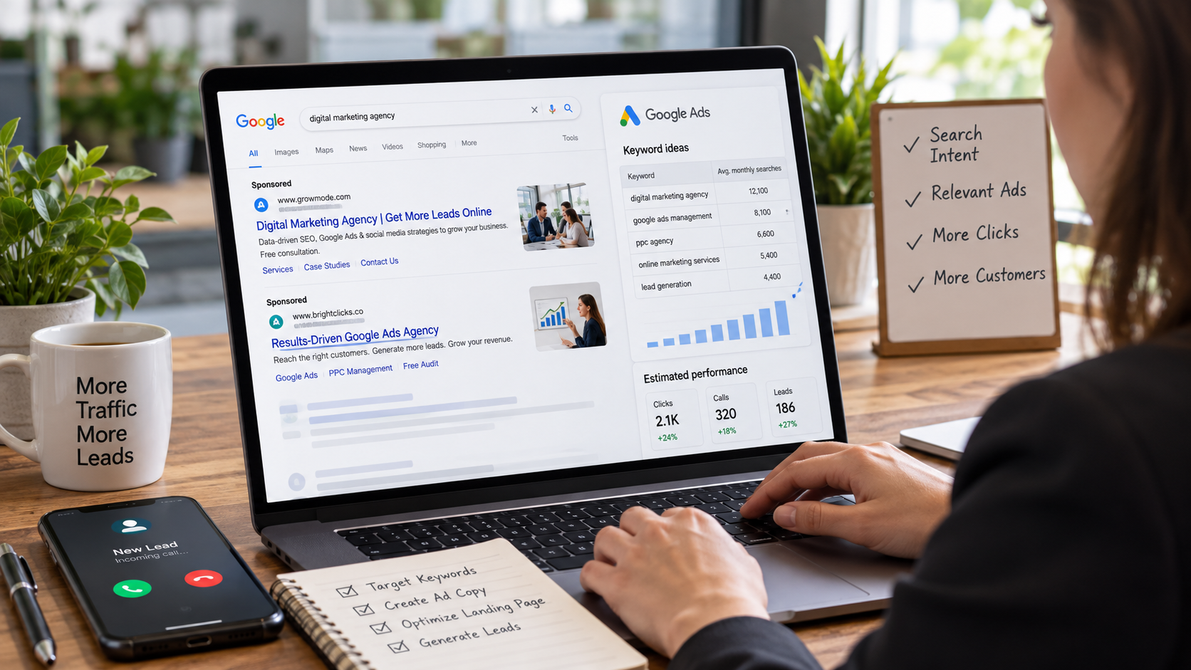 Google Search Ads campaign illustration