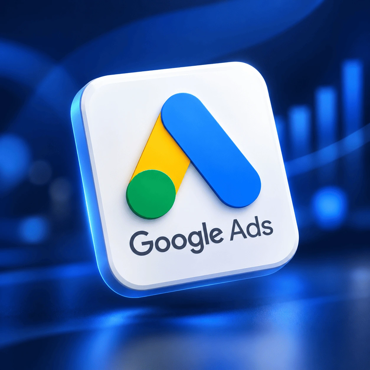 Floating Google Ads logo tile
